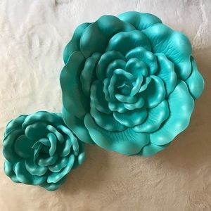 Teal Wall Flowers